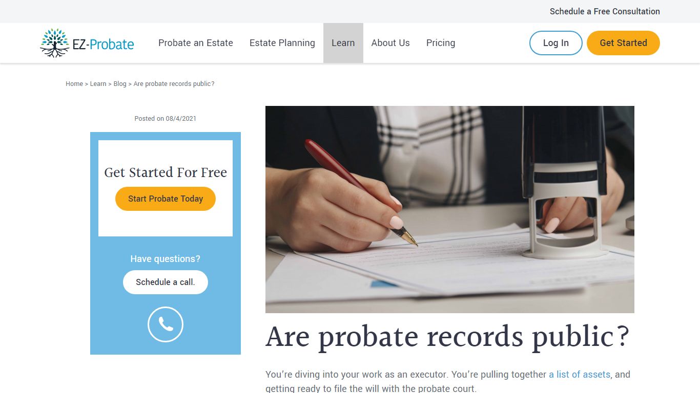 Are probate records public? | EZ-Probate